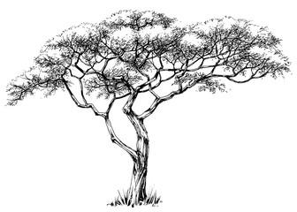 Obraz premium Afrykańskie drzewo, drzewo marula