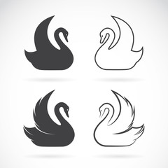 Vector images of swan design on a white background.