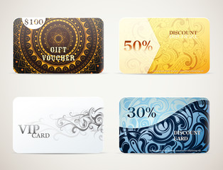 Gift card designs set
