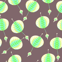 Seamless pattern with traditional chinese lanterns, can be used for chinese new year or mid autumn festival or lantern festival, vector illustration