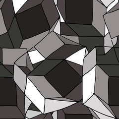 Seamless pattern of gray cubes. Endless black and white cubic background. Cube pattern. Cube vector. Cube background. Abstract seamless background with cube decoration.