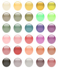 set of colored glass spheres