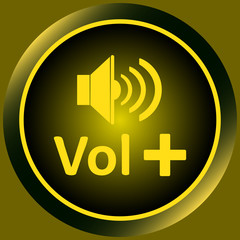 Icon yellow volume plus