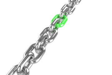 3d render stainless steel chain