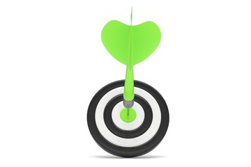 arrow darts in target. 3d rendering.