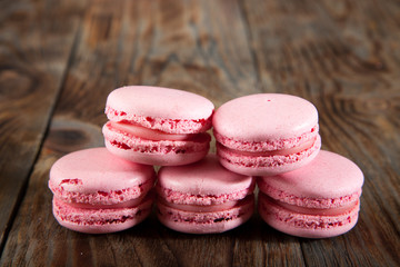 Pink macarons. Vintage style.