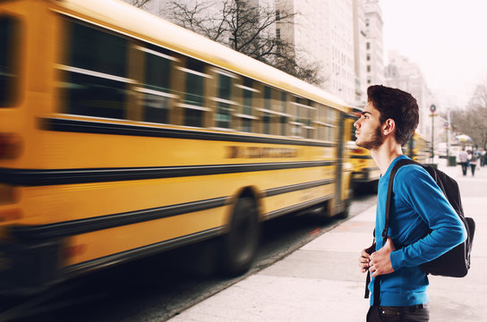 Waiting The School Bus