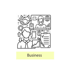 Modern thin line icons for business and management. 