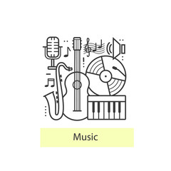 Modern thin line icons music. 
