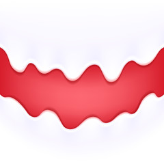 Yogurt drips. Arch horizontal background.