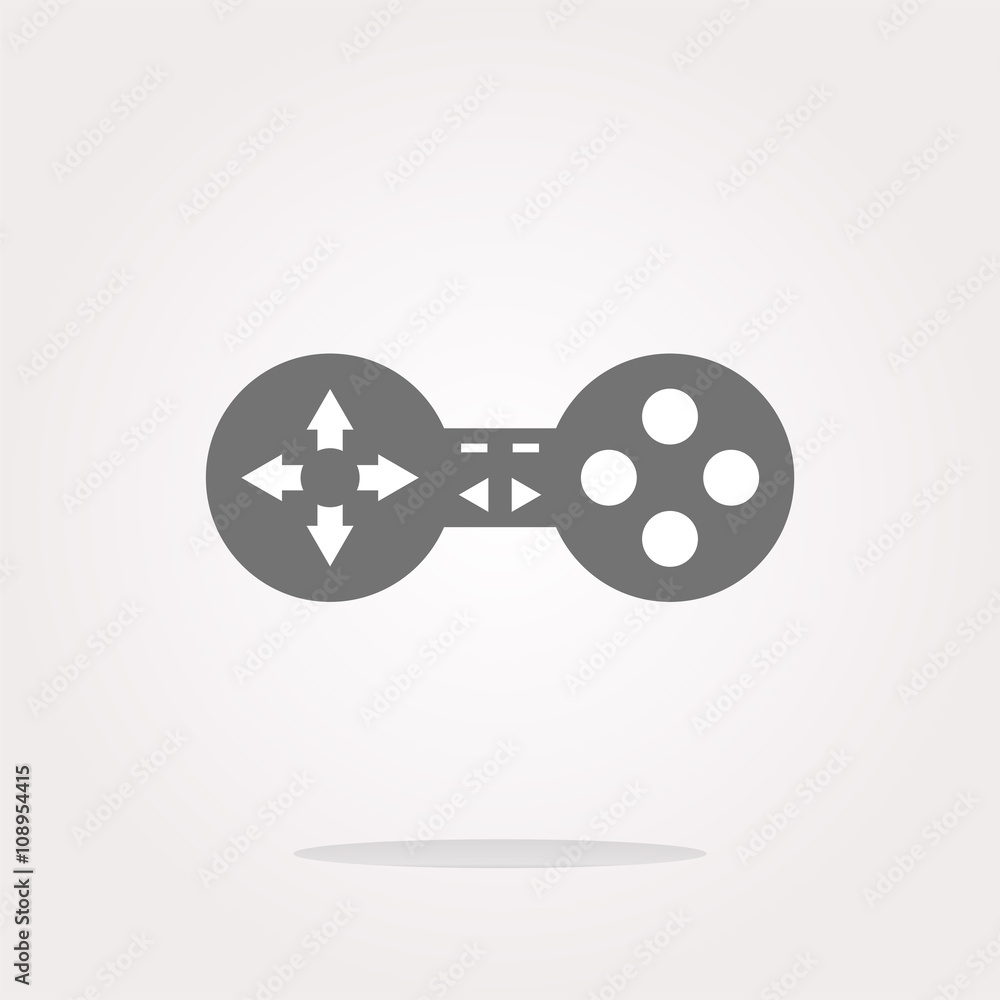 Poster vector game controller web icon, button isolated on white