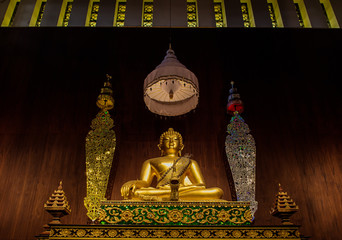 Buddha Statue at Wat Pra Kaew, Chiang Rai, Thailand