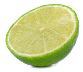 Lemon slice on white background