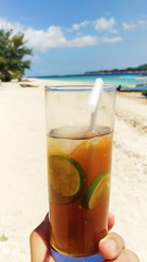 Cold drink on the beach