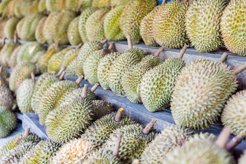 Durian fruits street market in thailand