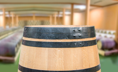 oak cask at a cellar