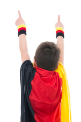 fußballfan jubelt über den sieg