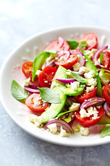 Avocado and Cherry Tomato Salad with Feta and Thai Basil
