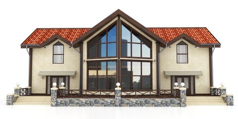 3d modern house exterior