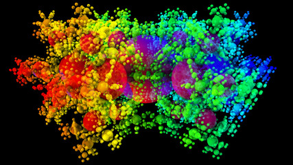 3D illustration of microbiology molecule object