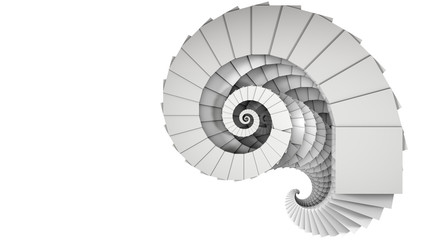 3D illustration of spiral object