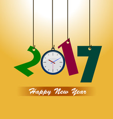 Happy new year fireworks 2017 holiday background design