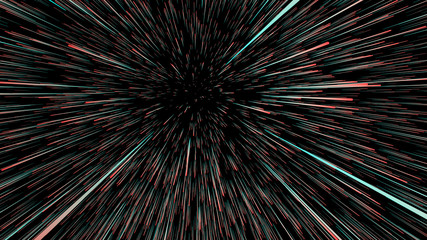3D illustration of star trails at universe