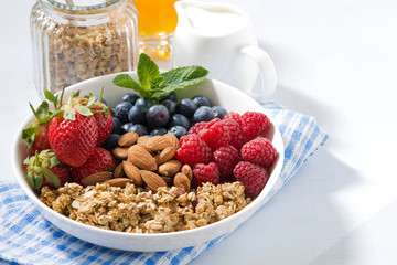 healthy nutritious breakfast with cereal and berries 