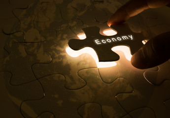 Economy word on the puzzle