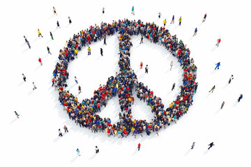 3D rendering of people peace