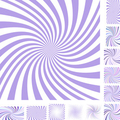 Light purple and white spiral background set
