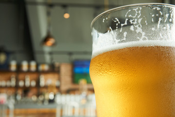 a glass of beer in pub