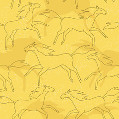 Running horses seamless pattern