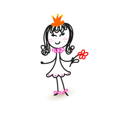 Little sweet Princess. Vector sketch