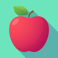 Long shadow red apple