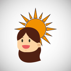 sun design, flat illustration