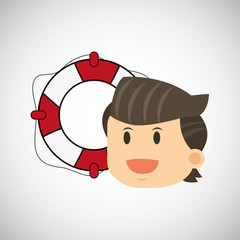 sea lifestyle design, flat illustration