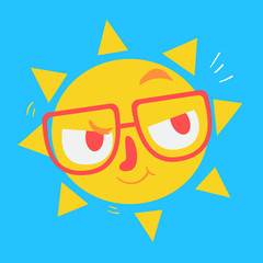 Cute Geek Sun Thinking