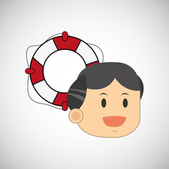 sea lifestyle design, flat illustration