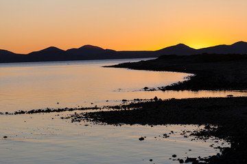 Naklejka premium Sonnenaufgang an der Bahia Concepcion, Baja California Sur, Mexiko