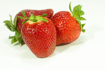 Strawberries on white background