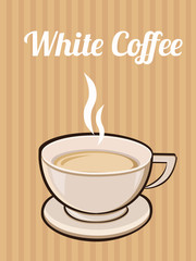 White Coffee background poster card. Vector image