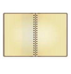 Blank Realistic Vintage Open Notebook Isolated On White Backgrou