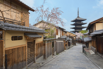Yasaka Pagoda and Sannen Zaka Street in the Morning, Kyoto, Japan