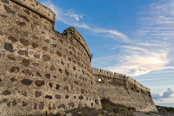 View of the Antimachia castle in Kos island, Greece © dinosmichail