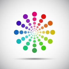 Color palette of wheels on a gray background, vector illustration