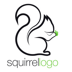 Squirrel Logo. Outline Squirrel. Template Logo Company
