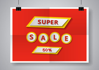 Super Sale at twice folded poster