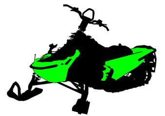Sports snowmobile on a white background
