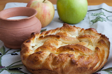 Cheesecake on natural burlap